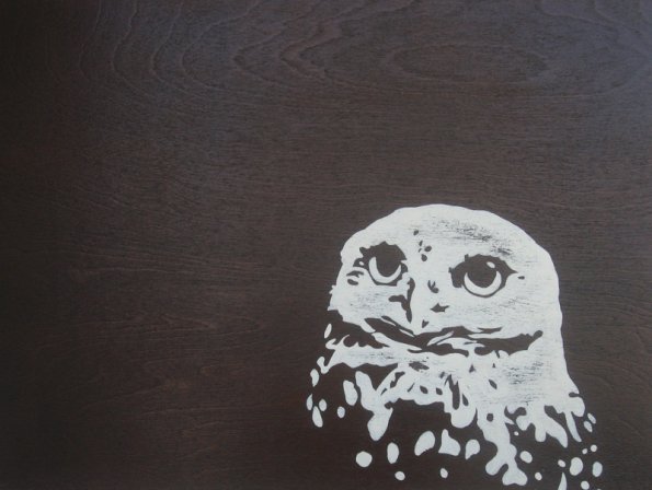 "Owl"   High-gloss paint on wood     30,5 x 40,5 cm    2011