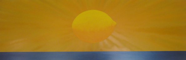 "Lemon Sunrise"   acrylic and metallic on wood   50 x 150 x 6 cm    2008
